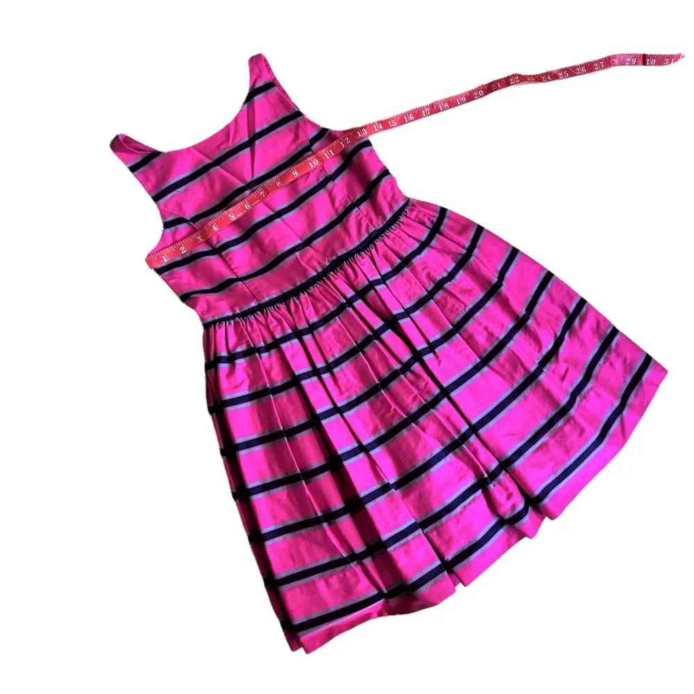 Girl's Ralph Lauren Pink Striped Sleeveless Button-Down Back Dress, Size 8
